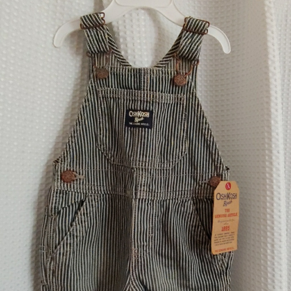 Oshkosh engineer stripe overalls nwt
